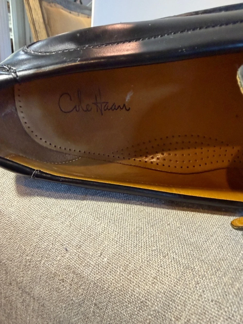 Cole Haan Nike Air Santa Barbara Men's Black Leather Slip-On Loafers 12M New